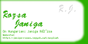 rozsa janiga business card